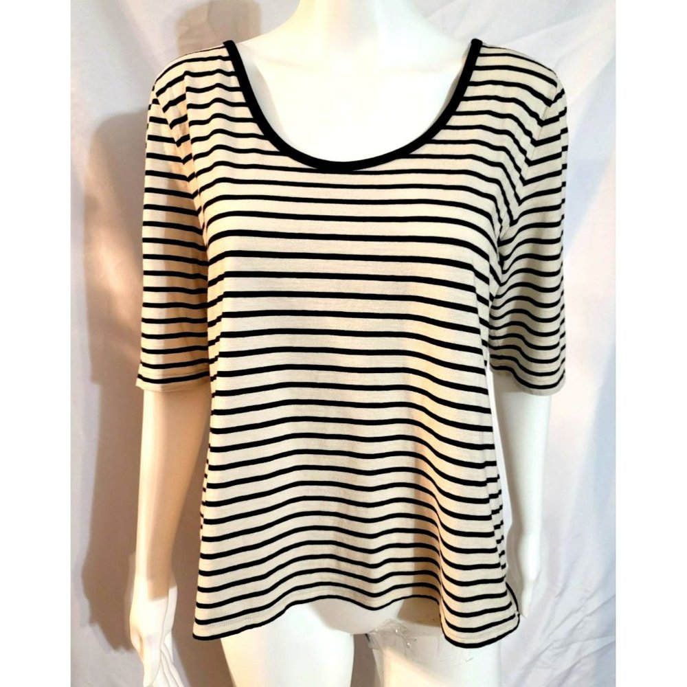 Loft Vintage Soft Striped 3/4 Sleeve Tee - Size Large